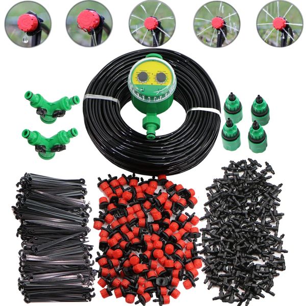 Kits 1050m rega automática de jardim ajustável 4/7mm sistema de irrigação por gotejamento com controlador de temporizador de água micro kits de gota