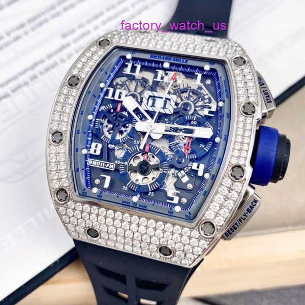 Женские часы RM Watch Dress Watch RM011-FM Platinum Original Diamond Set Felipe Massa Limited Edition RM011 Мужские модные повседневные деловые наручные часы