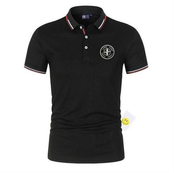 Designer de luxo camisetas masculinas pedra e lsland marca letras polos camisas homens manga curta t-shirt londres nova york chicago camisa polo dropshiping hhigh qualidade