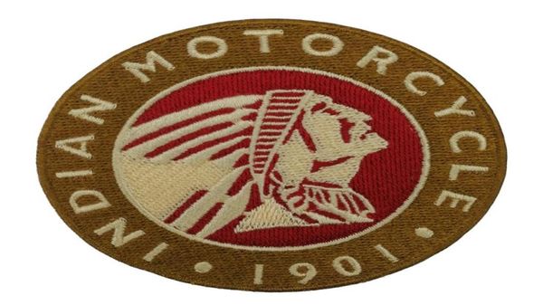 1901 INDIAN MOTORCYCLE Rocker bestickter Aufnäher zum Aufbügeln, Motorrad, Biker, Club, MC, Frontjacke, Punk, Weste, Aufnäher, detaillierte Stickerei 4086745