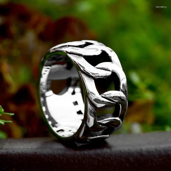 Cluster Ringe Beier Design Edelstahl Cool Chain Strickring für Männer Biker Hohl Modeschmuck Freund Geschenk