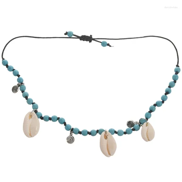 Tornozeleiras Boho Beach Shell Pingente para Mulheres Vintage Stone Beads Tornozelo Pulseira Ajustável Pé Perna Jóias