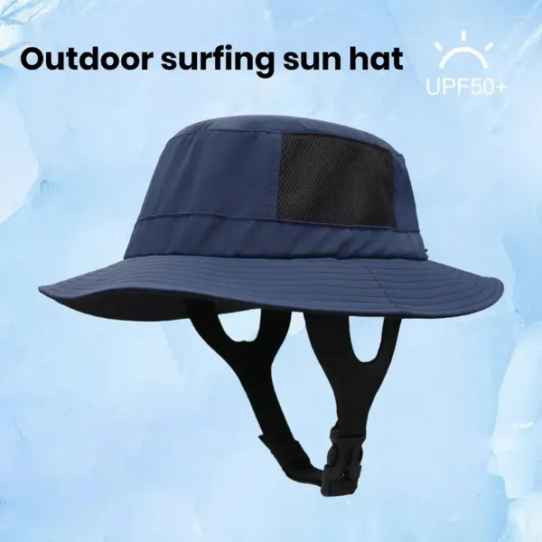 Hüte mit breiter Krempe, Surf-Sonnenhut, atmungsaktiver UV-Schutz mit verstellbarem Kinnriemen für Outdoor-Angeln, schnell trocknend