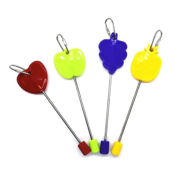 Edelstahl Halter Stick Obst Spieß Vogel Behandlung Werkzeug Papagei Spielzeug Käfig Accessories235I