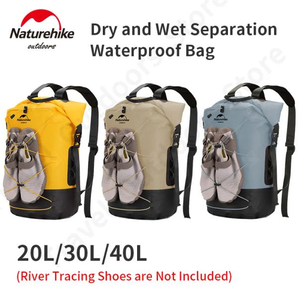 Borse Naturehike 430g Zaino impermeabile leggero IPX6 Borsa impermeabile per separazione asciutta e bagnata in TPU Borsa da campeggio esterna