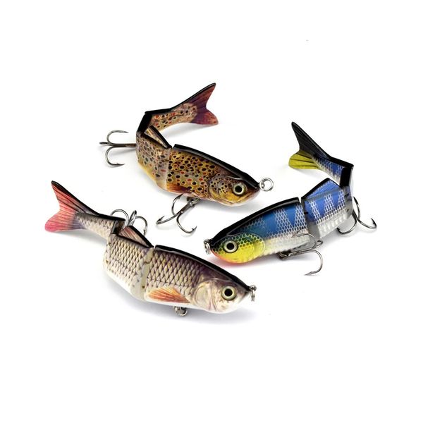 3 Pezzi 150mm 33g Realistico Multijointed Bass Pike Fishing Lure Crank Bait Swimbait Shad Minnow Fish Hook Tackle 240312