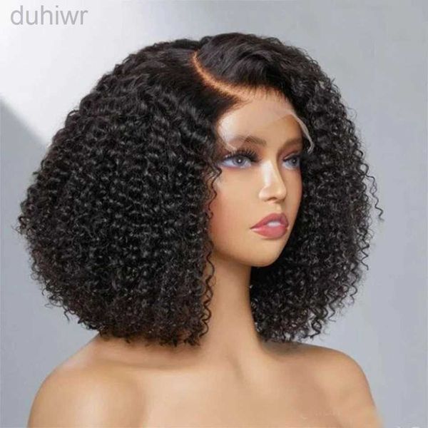 Perucas sintéticas perucas de renda 12 180d sem cola afro kinky encaracolado perucas de renda usar ir cabelo encaracolado profundo parte lateral perucas dianteiras do laço ldd240313