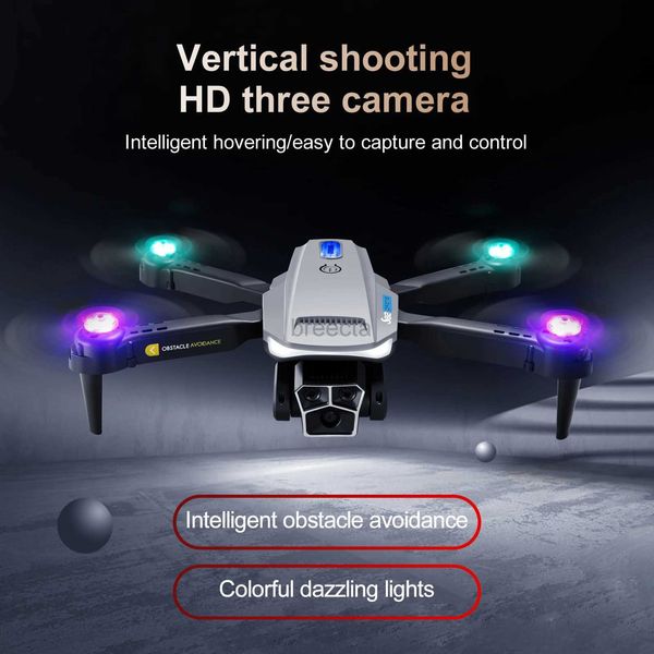 Drohnen S82 Rc Drohne 4K HD Drei Kamera Professionelle Luftaufnahmen Lichtfluss Hubschrauber Hindernisvermeidung Fernbedienung Drohne ldd240313