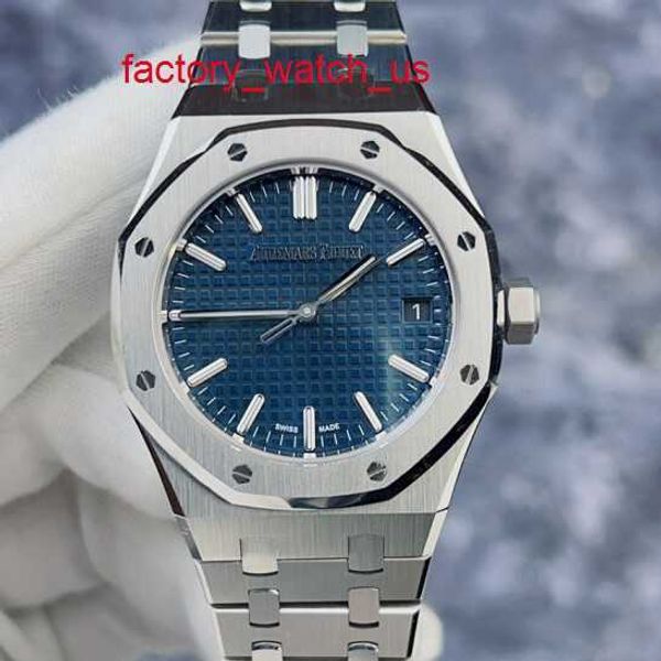 AP Fancy Watch Высококачественные часы Royal Oak Series 15550ST Прецизионная сталь с синей пластиной Трехигольный календарь-дисплей Автоматический механический мужской хронограф