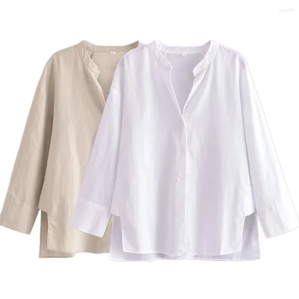 Blusas femininas maxdutti moda francesa gola feminina blusa camisa retro estilo country algodão linho senhoras casual topo
