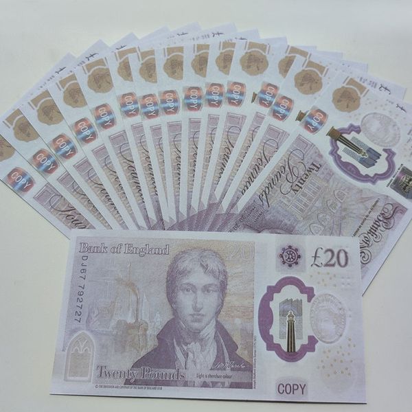 2024 Pound Prop Money Copia denaro britannico Confezione da 100 pezzi Nightclub Movie UK Barra di raccolta denaro falso