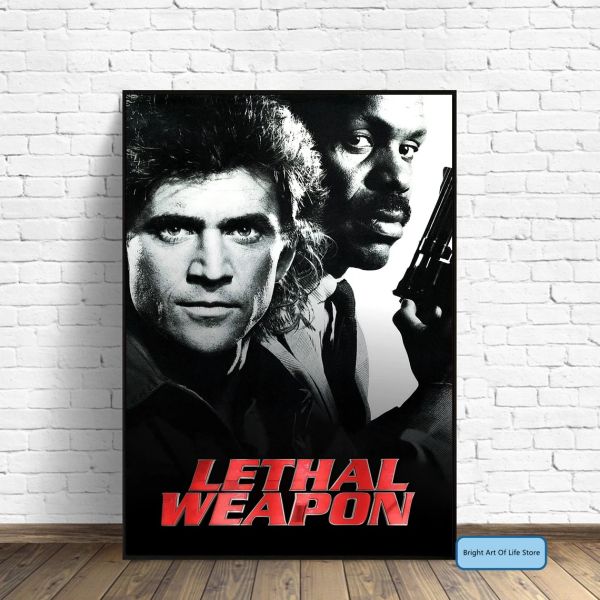 Kalligraphie Lethal Weapon (1987) Filmplakat Cover Fotodruck Leinwand Wand Kunst Home Decor (ungerahmt)