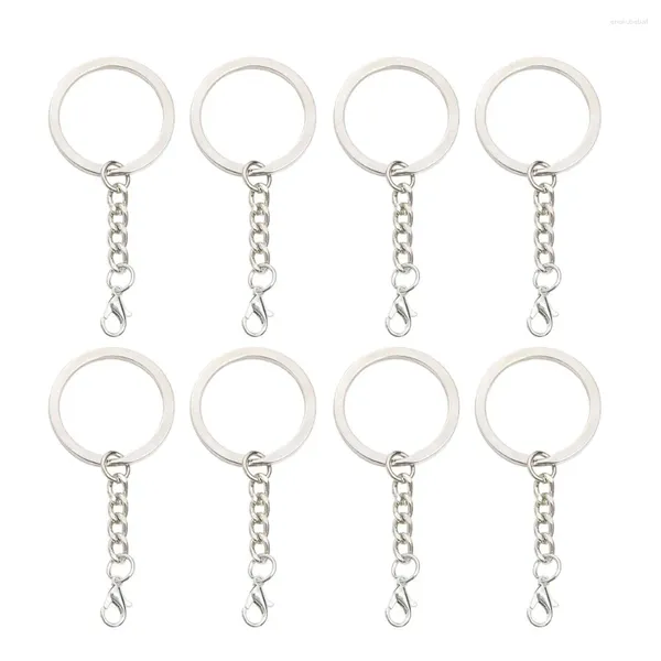 Schlüsselanhänger, umweltfreundlich, weiß plattiert, K, 25 mm, 30 mm, Hummerknopf, Schlüssel, Hängering, glattes DIY-Zubehör