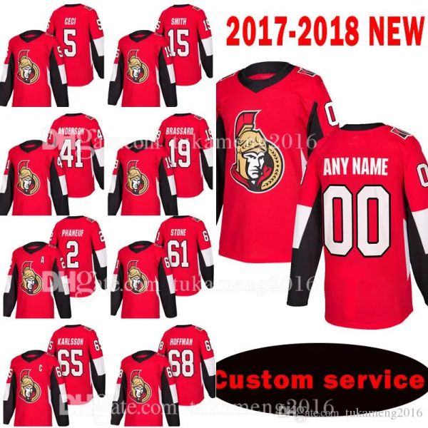 UOMINI DONNA DONNA DONNA GIOVANI OTTAWA'SENATORI'SEW 5 CODY CECI 15 ZACK SMITH JERSEY 41 Craig Anderson 19 DERICK BRASSARD 2 DION PHANEUF MAGLIA XZWEF