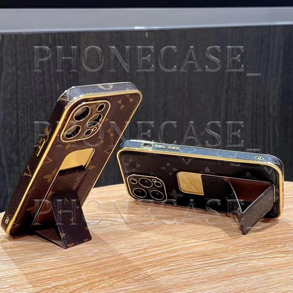 Bellissime custodie per telefoni iPhone 15 14 Pro Max Cavalletto in pelle di lusso Borsa di alta qualità 18 17 16 15pro 14pro 13pro 12pro 13 12 11 Custodia con logo Box Donna Uomo WS