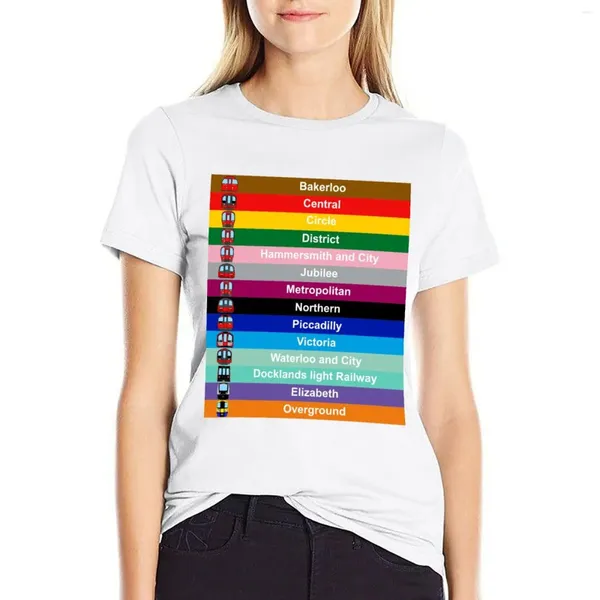 Polo da donna Metropolitana di Londra Linee della metropolitana T-shirt Magliette estive Abbigliamento Abbigliamento femminile Abito bianco per le donne Sexy