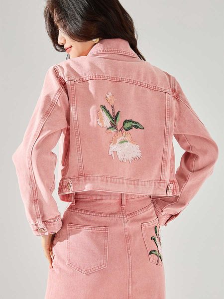 Розовый укороченный пиджак, куртка с длинными брюками, макси-юбка, комплекты для женщин, летний карманный костюм, прямые брюки Baddie, комплекты из двух предметов, женские шикарные наряды HKD240313