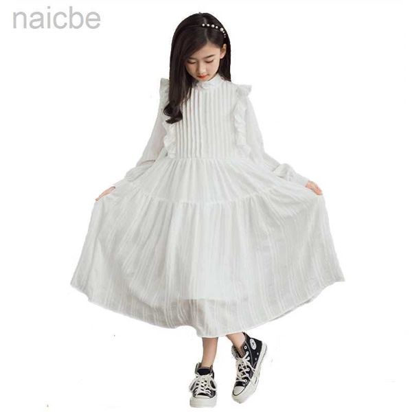 Платья для девочек 16 лет, платье принцессы для подростков, детская одежда, элегантное платье с длинными рукавами для черно-белого костюма ldd240313