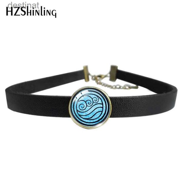 Anhänger Halsketten Hot Summer Avatar The Last Airbender Glaskuppel Leder Halsband Halskette Kingdom NecklaceL242313