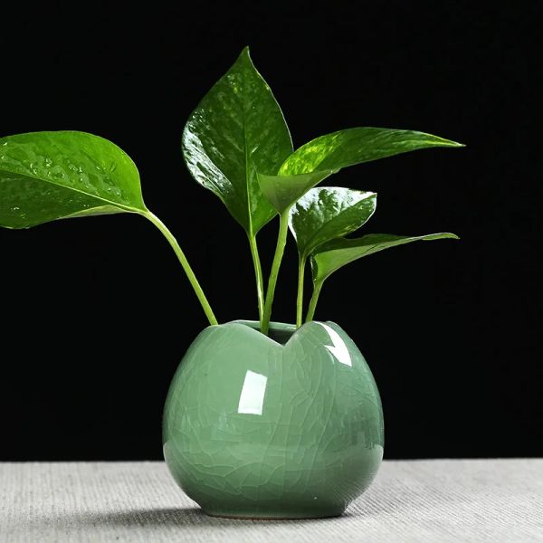Вазы Керамическая ваза украшение гостиной зеленая редька маленькая ваза украшение столешницы журнального столика