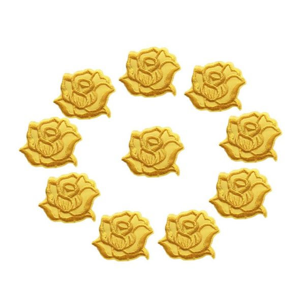 10 pezzi ricamati cucire ferro sulle toppe fiori rosa gialla distintivi 4 cm per jeans tovaglia camicia elegante appliques fai da te decorazioni artigianali5827668