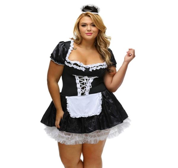 Sexy fantasia de empregada francesa halloween cosplay traje carnaval tema cos uniforme plus super tamanho 4xl 6xl clássico empregada francesa fantasia dr3351872