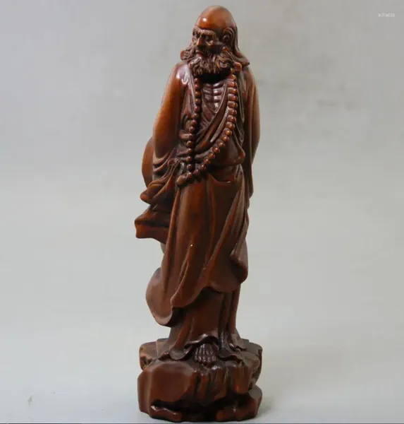 Dekorative Figuren, Kupferstatue, antikes Kunsthandwerk aus Holz, Geschenke, Antiquitäten, verschiedene Stücke, Großhandel, Buchsbaumholz, Bodhidharma-Gründer