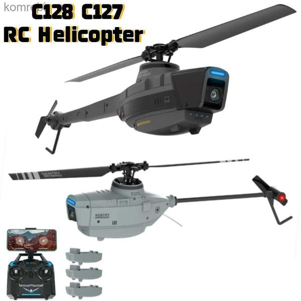 Drohnen C128 C127 RC Hubschrauber 720P HD Kamera Fernbedienung Quadcopter 2,4 GHz 4CH Elektronisches Gyroskop Flugzeug RC Flugzeug Spielzeug Geschenke 24313