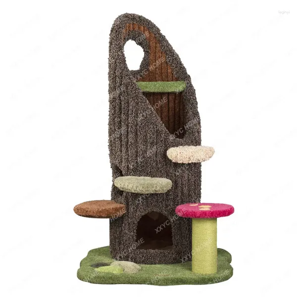 Portadores de gato quadro de escalada árvore buraco casa ninho de pelúcia xianju castelo gaiolas interior villa luxo