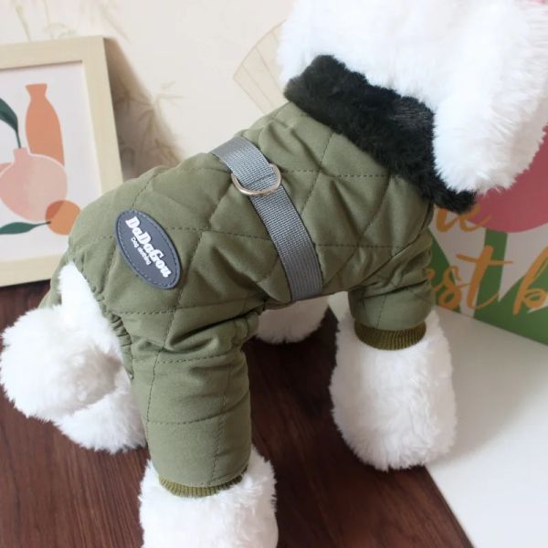 Macacão grosso para animais de estimação, macacão para cachorro de inverno, jaqueta, casaco para cachorro pequeno, poodle bichon frise schnauzer, calças fantasia