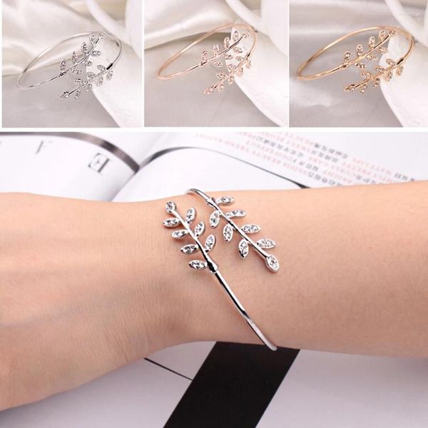 Armreif Blatt Armband Manschette Mode Persönlichkeit Öffnung Armbänder Arm Schmuck Für Frauen Geschenk Liebhaber Geschenke