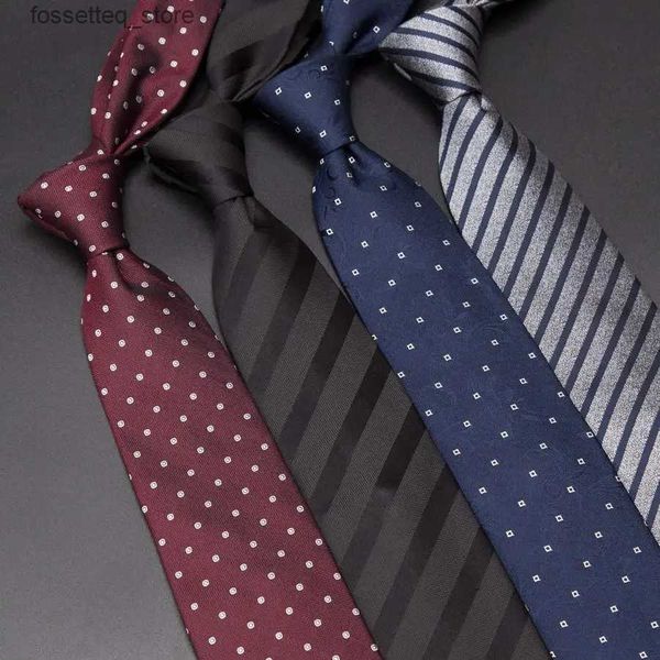 Gravatas de pescoço masculinas gravatas de seda luxo moda masculina listra 8cm gravatas gravata jacquard gravata homem de negócios vestido de casamento camisa acessórios l240313