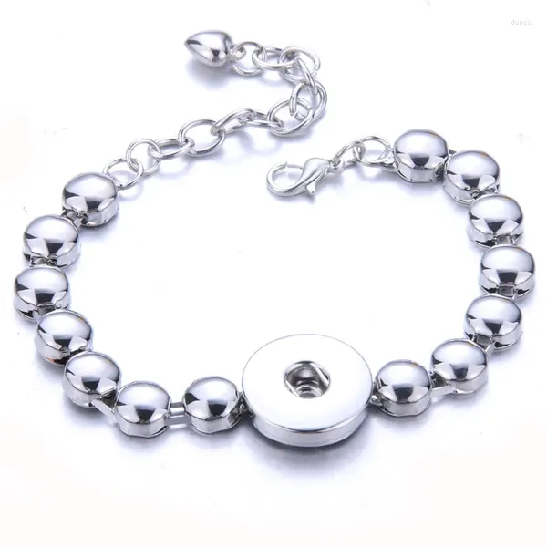 Braccialetti con ciondoli Catena regolabile con chiusura a scatto in metallo Bracciale con bottoni da 18 mm Gioielli fai da te per le donne 0980