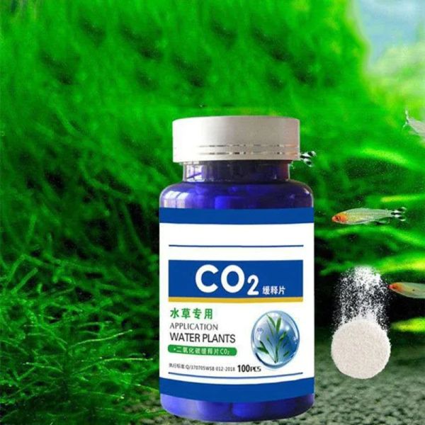 Equipamento C5AC 60 / 100Pcs Aquário CO2 Tablet Difusor de dióxido de carbono para tanque de grama de planta de água