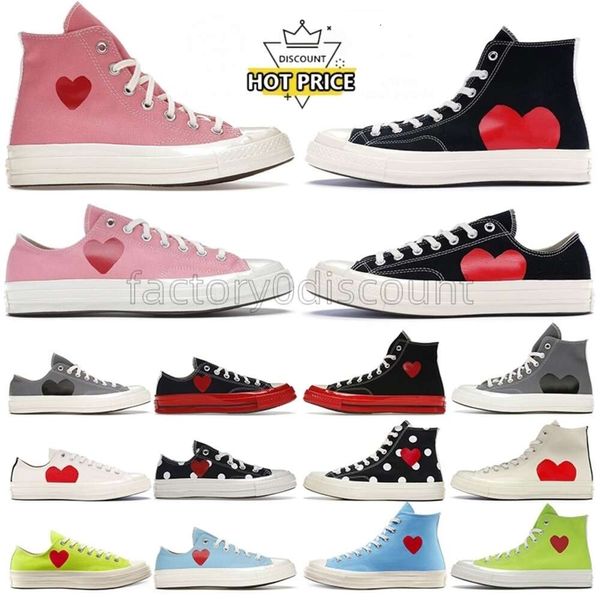 Commes Des Garconss X 1970 All Star Womens Mens Designer Sapatos Mulheres Mens All X Star Classic 70 Chuckss Taylors Low Multi-Heart Flat Trainers Sports Sneakers