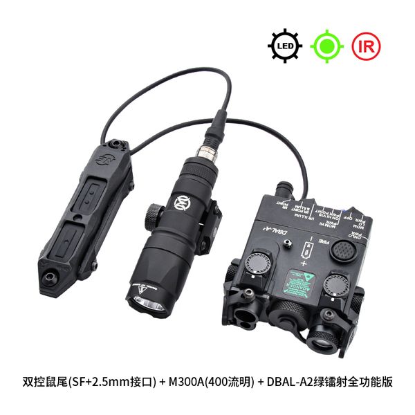 DBAL A2 indicador laser luz laser verde infravermelho visando caixa de bateria PEQ15 lanterna tática M600C