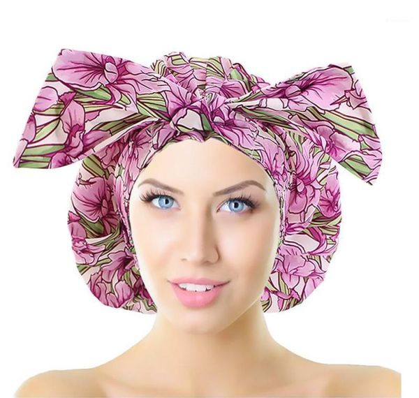 Cuffie da doccia riutilizzabili con orlo elasticizzato da donna Cuffia per capelli con fiocco impermeabile per tutte le lunghezze Spa Home El e accessori per saloni15010068