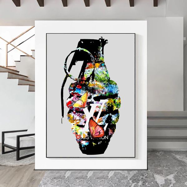 Kaligrafi El Grenade Graffiti Sanat Posterleri Banksy Bottle Pop Street Tuval Boyama Baskılar Duvar Sanat Resimleri Oturma Odası Ev Dekor