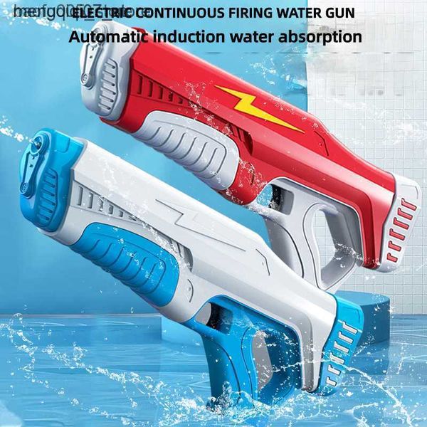 Sand Play Water Fun Gun Toys Pistola ad acqua elettrica giocattoli per bambini pompa automatica ad induzione assorbimento piscina esterna di grande capacità 230506 Q240307 L240312