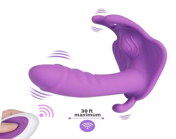 Massaggiatore giocattolo del sesso che indossa un vibratore per mutandine telecomandato senza fili con stimolatore del clitoride per donna g Spot Toys Mutandine vibranti7373130