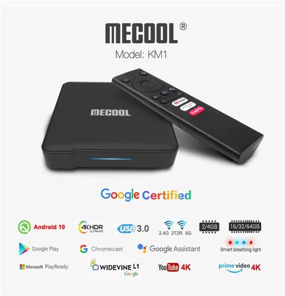 MECOOL KM1 ATV Amlogic S905X3 Android 90 ТВ-приставка 4 ГБ ОЗУ 32 ГБ 64 ГБ ПЗУ Wi-Fi 4K HD Google Set Top309S8005749