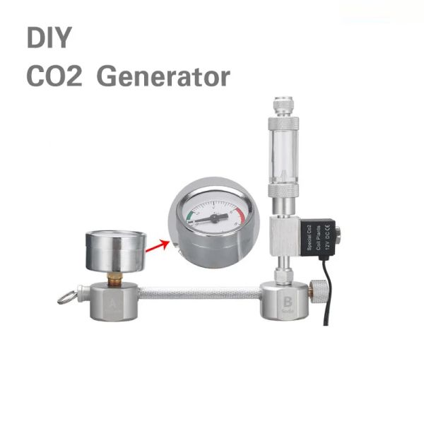 Equipamento Zrdr Aquário Sistema Gerador de Co2 Kit DIY Válvula Solenóide Reator Acessórios Planta de Água Tanques de Peixes Verifique Cilindro Akvarium