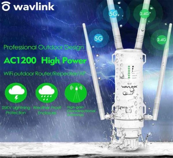 Wavlink AC1200 APRepeater da esterno WiFi ad alta potenza con antenne PoE e guadagno 24G5G amplificatore range extender WiFi 2106079137573