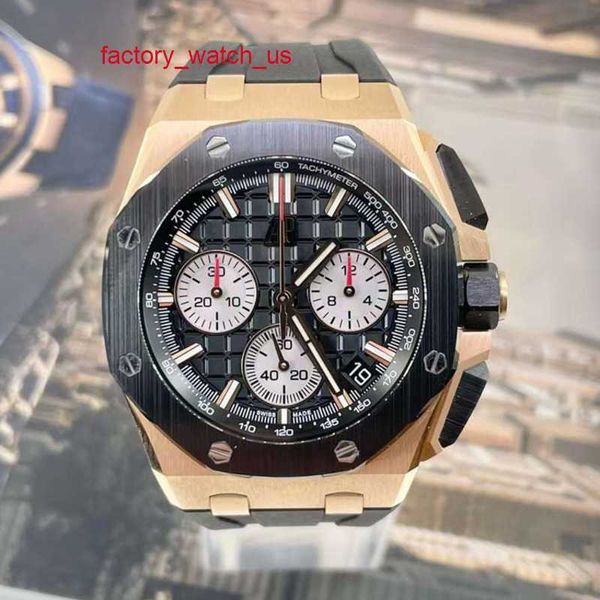 AP Fancy Watch Orologio di fascia alta Royal Oak Offshore Series 26420RO Nuovo cronografo con anello in ceramica in oro rosa Orologio da uomo per macchinari sportivi per il tempo libero e il tempo libero