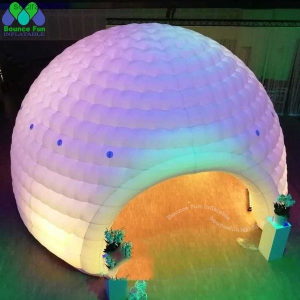 Tende giocattolo Tenda a cupola gonfiabile gigante speciale originale a LED con grandi aperture Tenda per la casa Icegloo all'aperto con tendone per l'aria gonfiabile per la festa Wedd L240313