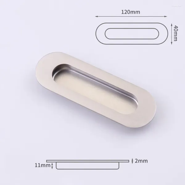 Maniglia per telaio Manopole per porta Maniglia a incasso incorporata Vite da 4 mm Resistente armadio invisibile ovale quadrato in acciaio inossidabile