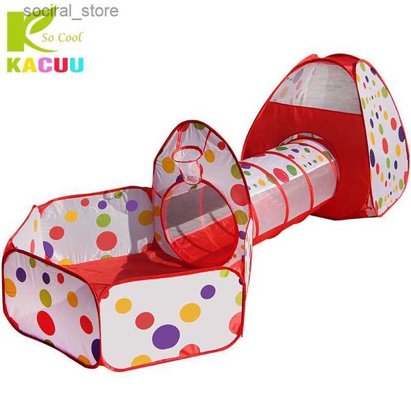 Tende giocattolo 3 in 1 Tenda giocattoli per bambini Pieghevole Tunnel pop-up Gioco di basket Tende da gioco portatili per bambini all'aperto Capanna per bambini Giocattoli LJ200923 L240313