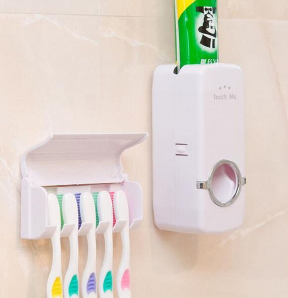 Dispenser automatico di dentifricio con portaspazzolino Set Family Bagno Montaggio a parete per spazzolino e dentifricio EEA2957757595