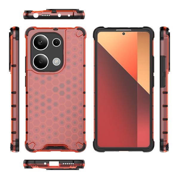 Capa de favo de mel para Xiaomi 14 POCO M6 X6 C65 Redmi Note 13 Pro Plus A3 K70 k70E 4G 5G Capa à prova de choque