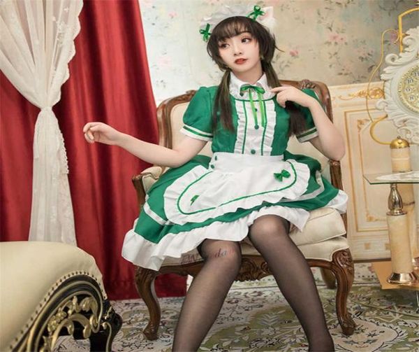 Costume da cameriera francese sexy Dolce vestito Lolita gotico Anime Cosplay Sissy Maid Outfit Costumi di Halloween Plus Size per le donne Q08212861664